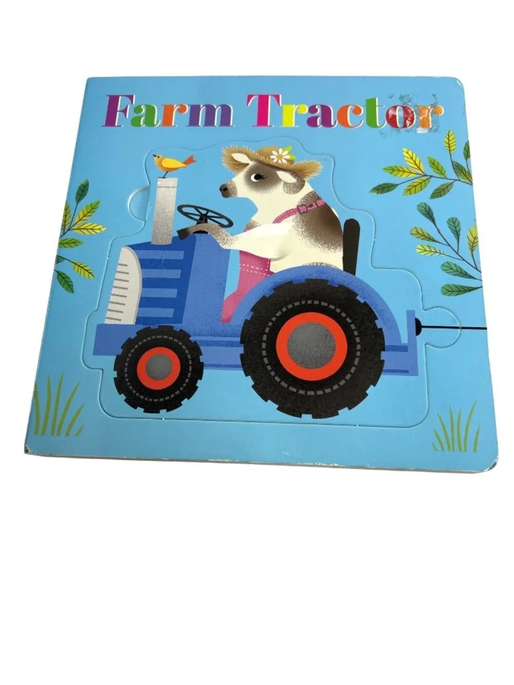 Children Board Book Farm Tractor Puzzle Blue Multi Ages 3 Up
